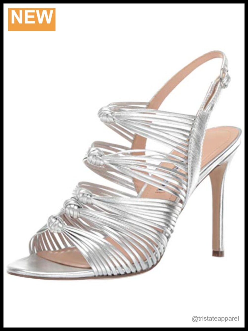 Charles David Crest Heeled Sandal Strappy Rhinestone Slingback Stiletto Dress
